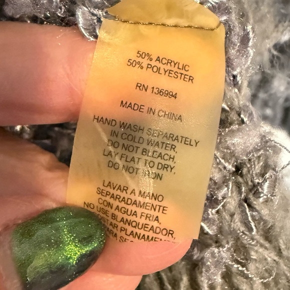 Sioni Studio Ruffle Fairycore Long Cardigan Duster Sweater Gray Size Large - Picture 13 of 14